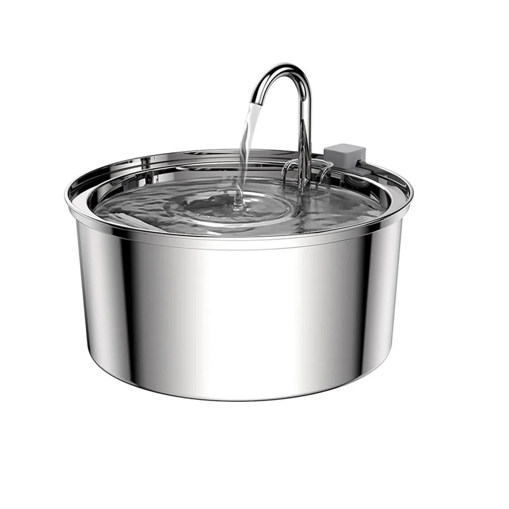Stainless Steel Cat Water Fountain | 3L Automatic USB Pet Dispenser, Ultra Quiet with Double Filtration